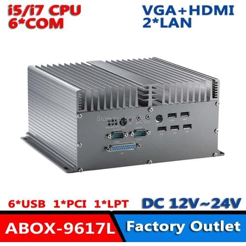 I5 i7 DDR3 6 COM 2 LAN 1LPT Fanless Embedded Box PC