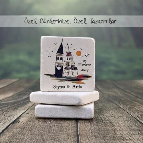 Personalized Natural Stone Magnet - 30 Pcs-Girl Tower Design 362076546