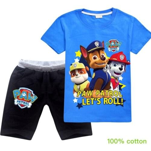 PAW PATROL children boys clothing set Toddler Baby Suits kids Sets fashion Summer 2 pcs Girls Clothes Set T Shirt Boy Outfit