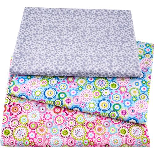 Colorful Flowers Designs Cotton Fabric Twill Quilting Patchwork CM Textile Doll Scrapbooking Decoration Bedding Clothing Sewing