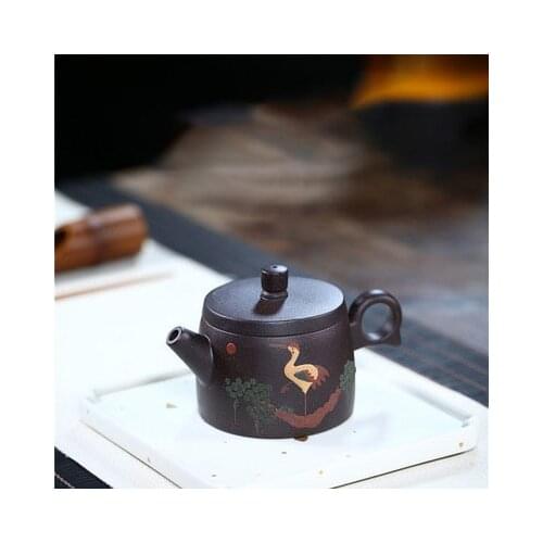 Hot Sell New 230ml Yixing Purple Clay Teapot Heijinsha Xianhechengxiang Raw Mine Dahongpao Teapot Tea Set Gift Tea Maker Tea Set