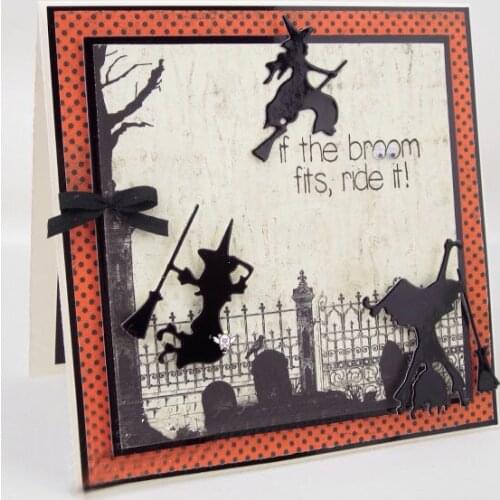 PP Craft metal cutting dies cut die mold Halloween Magic Broom Witch Scarpbook paper craft knife mould blade punch stencils dies