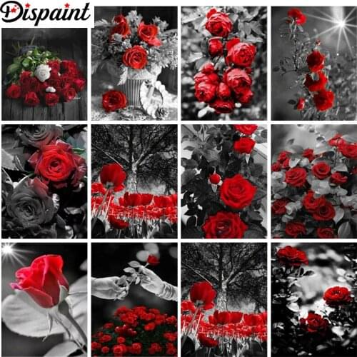Dispaint Full Square/Round Drill 5D DIY Diamond Painting "Flower rose landscape" 3D Embroidery Cross Stitch 5D Home Decor Gift