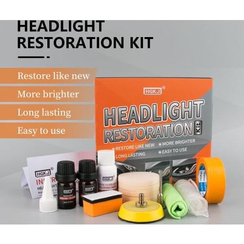 HGKJ Car Headlights Restoration Kit Car Polish Headlight Tool Restore Headlights Lens Repair Headlamp Scratch Remover