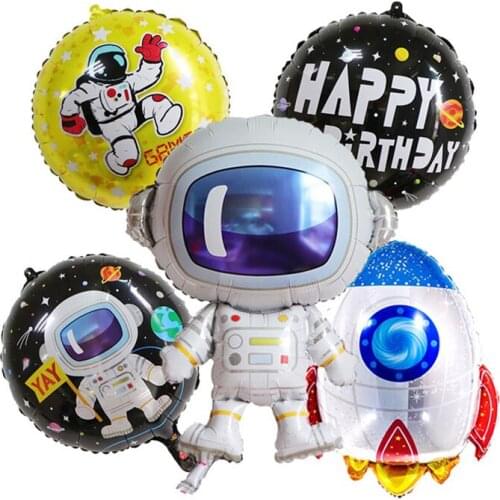 New Astronaut Balloon Giant Rocket Aluminium Foil Balloons Child Baby Favor HAPPY BIRTHDAY Party Decorations Toys Supplies