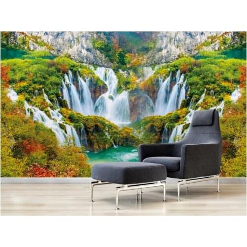 Custom mural 3d photo wallpaper Beautiful flowing water Waterfall scenery decor living room wallpaper for walls 3 d in rolls
