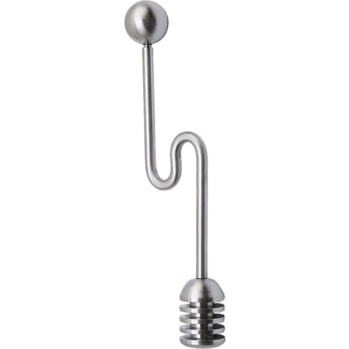 Stainless Steel Honey Dipper Stick, Honey Spoon Mixing Stick Tool Curved Straight Handle for Honey Pot Jar Containers