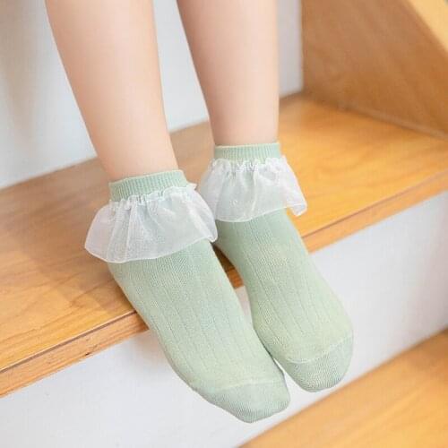 Baby Girls Socks With Big lace Toddlers Infants Ankle Socks For Kids Girl Princess Sock Cute Children stripes child cotton Socks