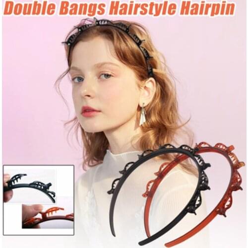 Hairband Headband Men Women Sports Hair Band Hoop Metal Hoop Double Bangs Hairstyle Hairpin Hair Accessories