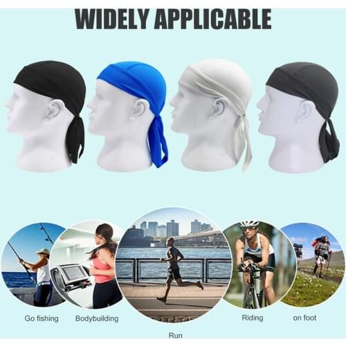 Solid Color Breathable Bandana Pirate Cap Headscarf Quick Drying Outdoor Cycling Riding Sports Running Headwrap Hat