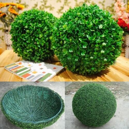 Green Color Excellent Large Artificial Plant Grass Ball Decor Plastic Artificial Grass Ball Fine Texture for Yard