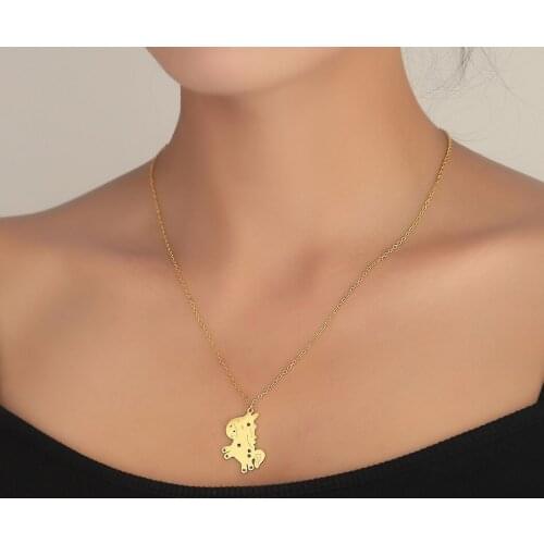 Cute Chunky Stainless Steel Star Unicorn Necklaces for Girls Kids Horse Pendant Lucky Animal Jewelry Gift