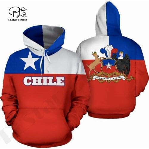 PLstarCosmos 3DPrint Newest Chile Country Flag Art Unique Men/Women Cozy Hrajuku Casual Streetwear Hoodies/Zip/Sweatshirt Style2