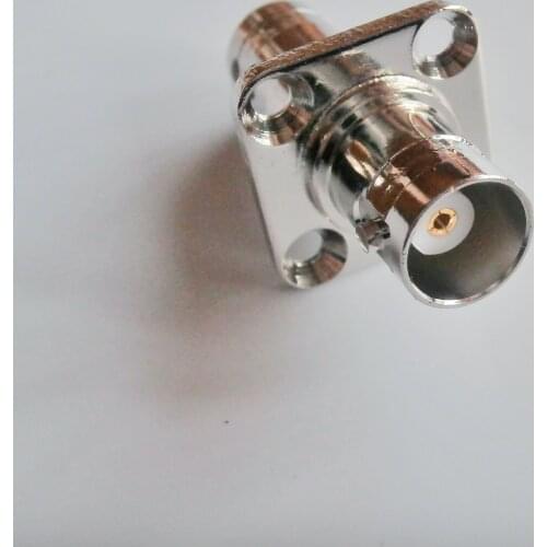 BNC To BNC Q9 Connector Socket Q9 BNC Female To BNC Female Plug 4 Hole Flange Panel Mount Nickel Brass RF Coaxial Adapters