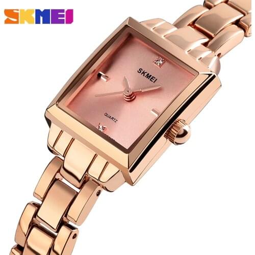 2020 SKMEI Luxury Brands Women Quartz Watches Ladies Watch Metal Strap Female Watch Relogio Feminino Ladies Wristwatches 1407