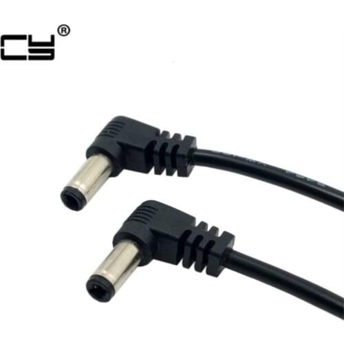 DC Power 5.5 x 2.1mm / 2.5mm Male to 5.5 2.1/2.5mm Male Plug Cable 90 Degree Right Angled 60cm
