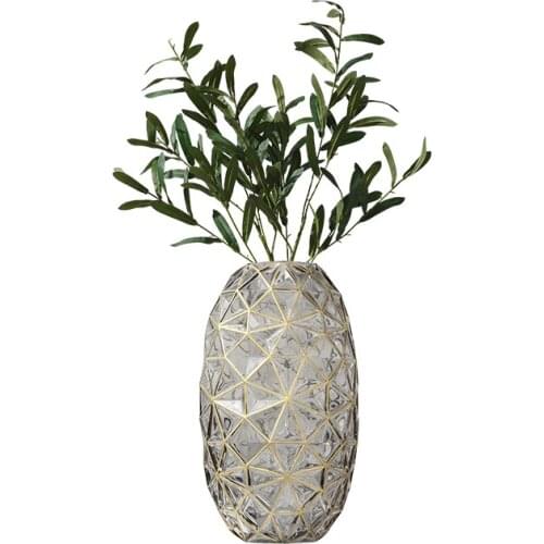 Modern Simple Crystal Glass Mesh Phnom Penh Pineapple Vase Hydroponic Dried Flowers Decoration