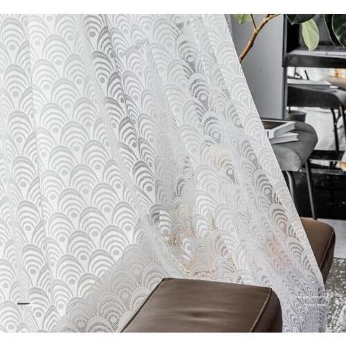 Modern Embroidered Sheer Curtains tulle For Living Room Bedroom Kitchen Yarns shading Curtains White Custom tulle Curtains