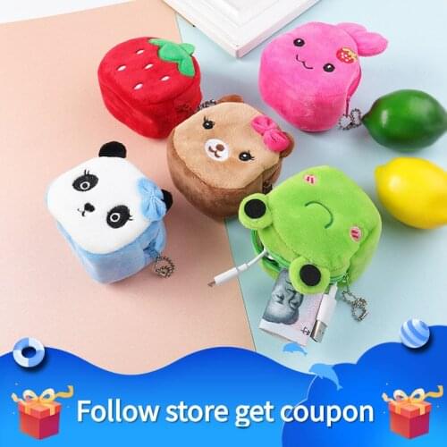 Handbag For Girls Children Bag Stitch Wallet Cartoons Plush Toys Zipper Embroidered Small Storage