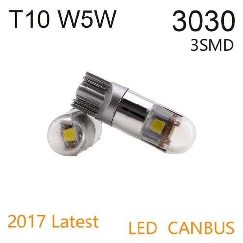 Universal Car Accessories Lighting White T10 LED Light Bulb 3030 3SMD W5W Super Bright for Car Interior Exterior
