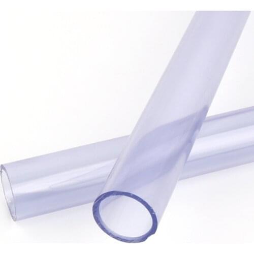 2pcs Outer Dia 40mm PVC Pipe 50cm Length Aquarium Fish Tank Water Parts Garden Irrigation Fittings UPVC Transparent Hard Tube