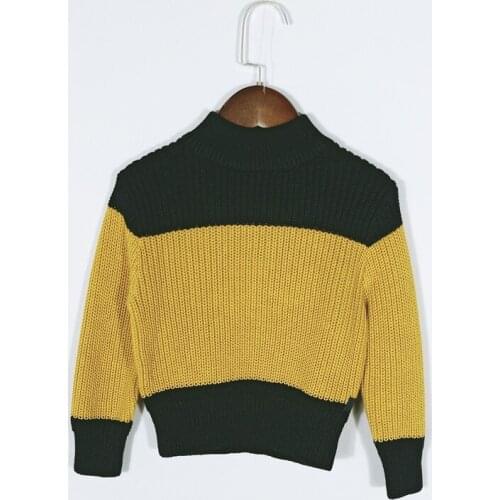BOBOZONE Black Yellow Patchwork knited for kids boys girls baby sweater