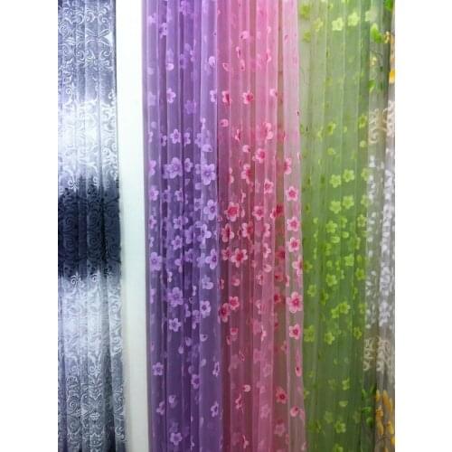 30 M Yellow Solid Embroidered Window Panel Floral Sheer Curtain fabrics Grommets Panels Voile Curtain fabric cortinas quarto