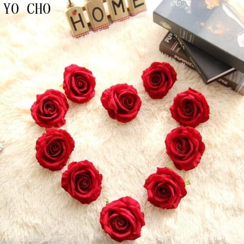 YO CHO DIY 1 PC Wedding Flower Head Girl Hair Dress Decoration White Large Rose Peony Flower Head Wall Garland Home Party Supply