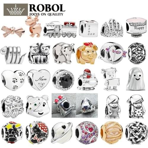 18 2021 New Style 925 Sterling Silver with Ladies Logo New Charm Jewelry Gift Exquisite Cartoon Original Charm Free Shipping