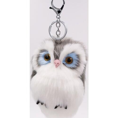 2020 Wholesale New Hot Sale Imitation Rabbit Fur Owl Pendant, Fur Bag, Car Pendant, Cute Animal Plush Keychain
