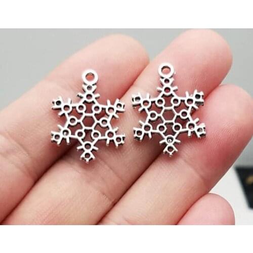 30pcs/lot--18mm, Antique silver plated snowflake charms,DIY supplies,Jewelry accessories