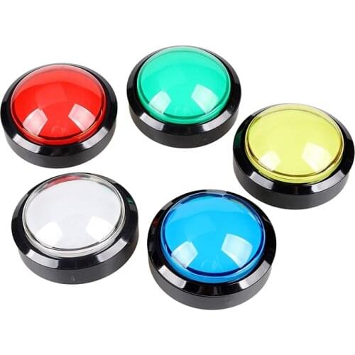 5X Arcade Buttons 60mm Dome 2.36 Inch LED Push Button with Micro-Switch for Arcade Machine Video Games Console