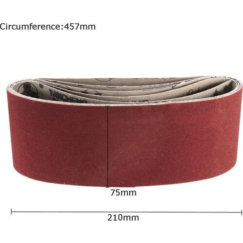 5Pcs 75mmx457mm Mixed Power Tool Sander Sanding Belts 60 80 120 240 Grit For Wood Soft Metal Polishing