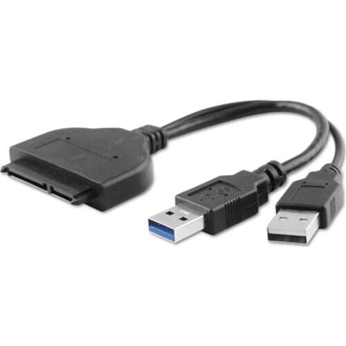 50pcs/lot Super Speed USB 3.0 to SATA 22 Pin 2.5" Hard Disk Drive HDD SSD Adapter Cable