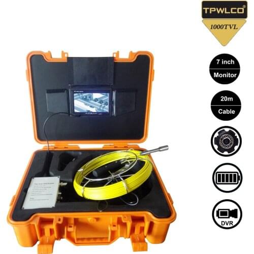 7 Inch Monitor Pipe Sewer Drain Inspection Camera with DVR Recorder 17MM Portable ABS Case Pipeline Endoscope