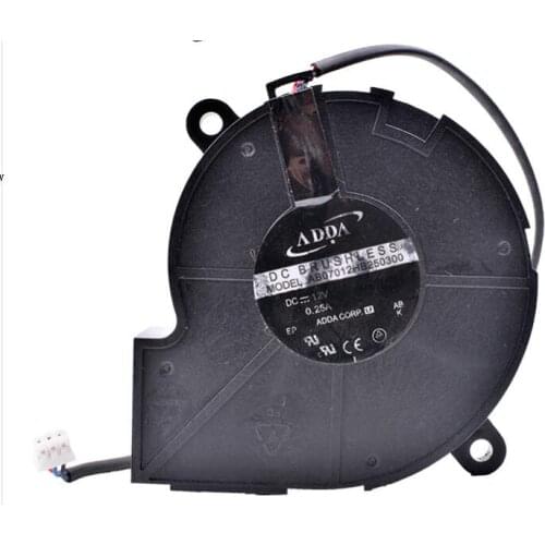 ADDA AB07012HB250300 DC 12V 0.25A 75x75x25mm 3-Wire Server Cooling Fan