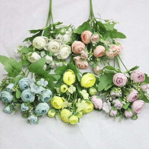 A Bunch of Beautiful Artificial Peony Roses Silk Flowers DIY Home Garden Party Wedding Decoration Artificial Flowers