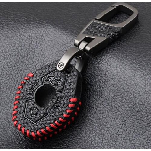 Carbon Fiber Style Genuine Leather key case for BMW X3 X5 Z3 Z4 3 5 7 Series E38 E39 E46 E83 M5 M3 325i key protection shell