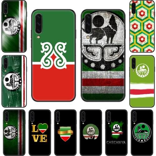 Chechnya Sign Flag Phone case For Samsung Galaxy A 3 5 8 9 10 20 30 40 50 70 E S Plus 2016 2017 2018 2019 black silicone back