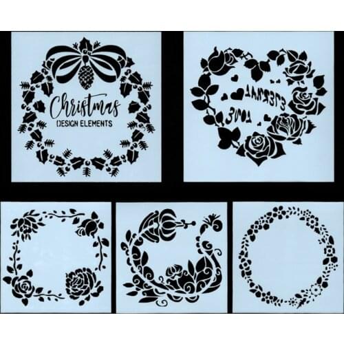 Flower Stencil Painting Template DIY Wall Layering Scrapbooking Coloring Photo Album Embossing Office School Supplies Reusable
