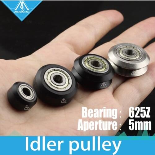 3D printer parts 2020 Aluminium profile rail CNC openbuilds D-type& V-type Wheel with 625ZZ Bearing Passive Round Pulley