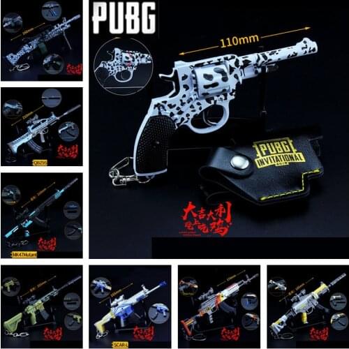 Game PUBG Playerunknowns Battlegrounds New M762 UMP9 Snow Leopard R1895 M249 Cosplay Props Gun Keychain Toy 6Pcs/Set Wholesale