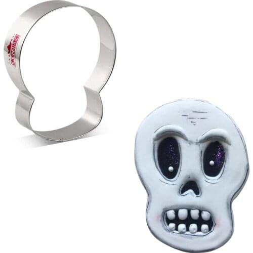 KENIAO Skull Cookie Cutter for Halloween Party - 8.7 x 10 cm - Biscuit / Fondant / Pastry Cutter - Stainless Steel