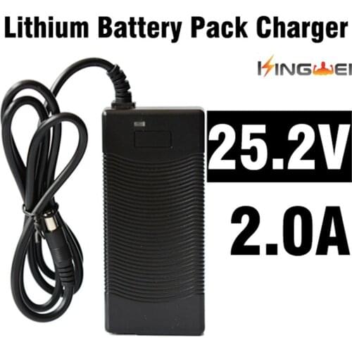KingWei 1Pcs Fast Charging Electric Motor Car Battery Charger Li-ion Battery Packs AC 25.2V 2A With 5.5mm Plug Cable