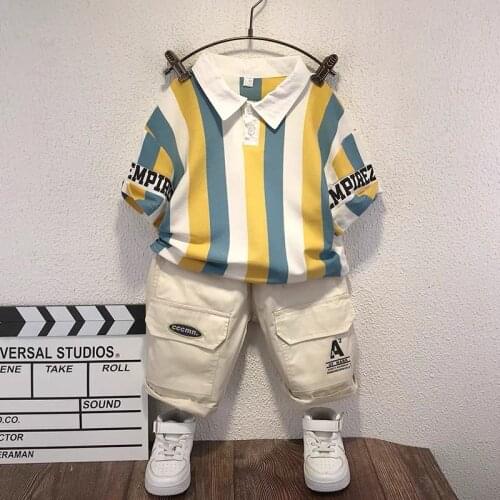Boys set Summer kids clothes outfits baby set t-shirt + pants 2 pcs set fahsion basketball trend boys clothing 2T to 12T yrs