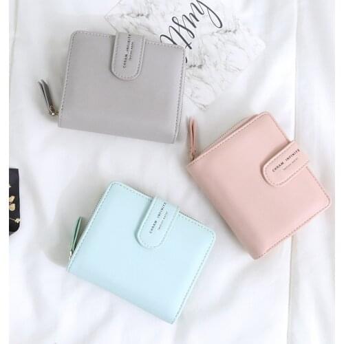 Wallet female short style student Korean version cute 2021 new small fresh folding multi-functional wallet