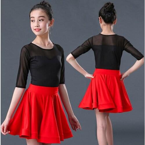 2pcs Suit Children Latin Dance Dress News Competition Dance Dress Tango Salsa Ballroom Kids Dresses for Girls Dancing Costumes