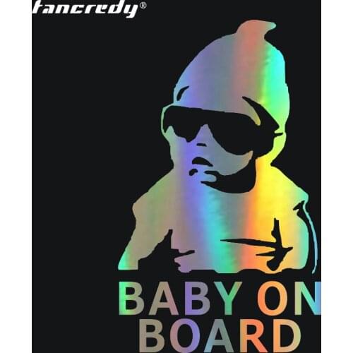 Tancredy Cool Sunglasses Baby on Board Car Bumper Stickers and Decals Car Styling Decoration Door Body Window Vinyl Stickers