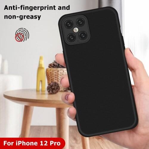 Matte Black Soft Silicon Case For iPhone 11 12 Pro Max Black TPU Phone Case For iPhone 12Max 12Pro 12 2020 Protector Case Coque