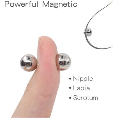 Metal Breast Nipple Clamps Magnetic Orbs Adult Flirting Games Labia Stimulator 2 Pair Papilla Clip Balls BDSM Sex Nipple Bondage
